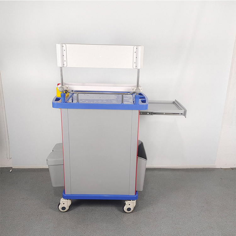 ABS anesthesia trolley with standardized drawer configuration for hospital fleet programs
