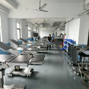 Operating table tops in production, where the imaging variant is built to a different construction