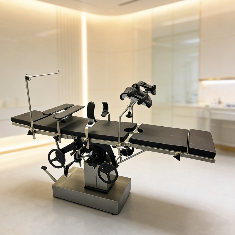 Hydraulic operating table base column requiring scheduled seal and oil maintenance